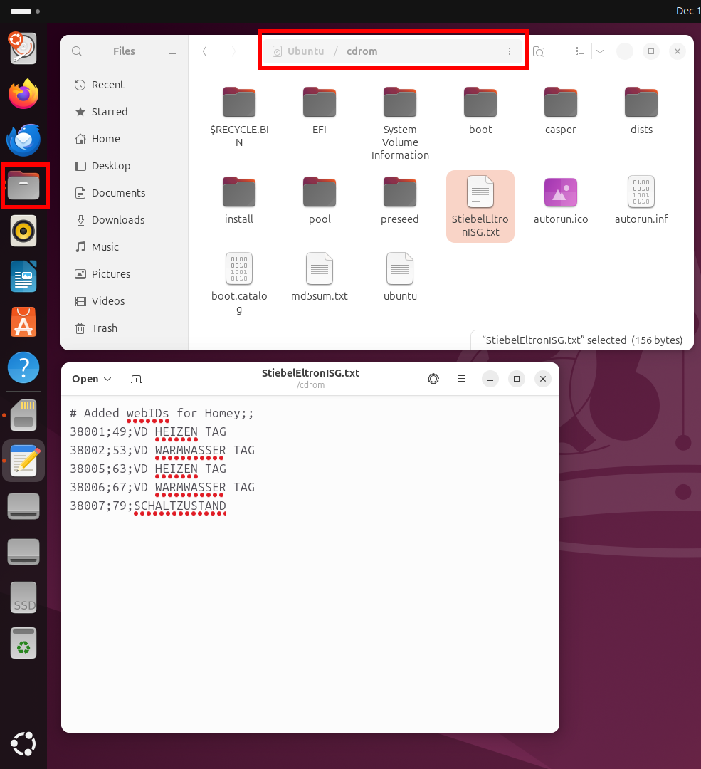Ubuntu Text file